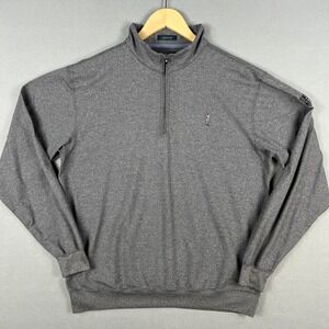 Turtleson Golf 1/4‎ Zip Mens Large Gray Long Sleeve Stretch Active Performance